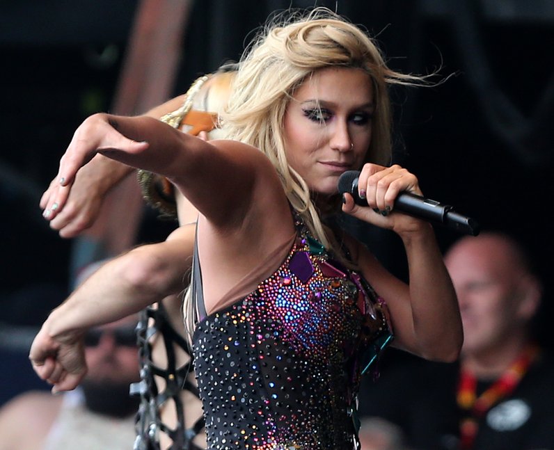 Kesha on stage at T in the Park 2013