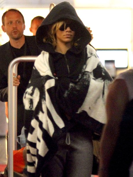 Rhianna arrives at Nice Airport