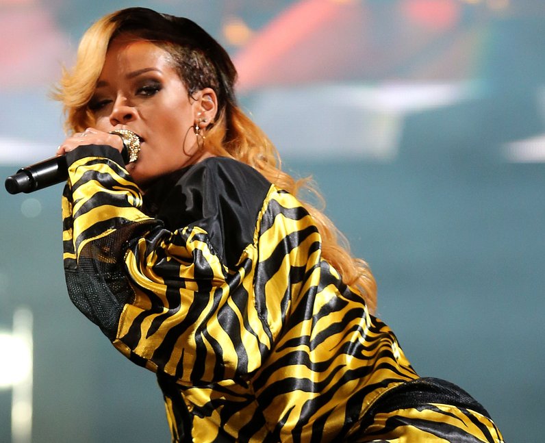 Rihanna on stage at T in the Park 2013