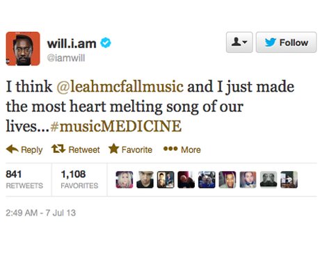 Will I am twitter Leah McFall