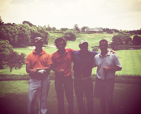 Harry Styles on a golf course