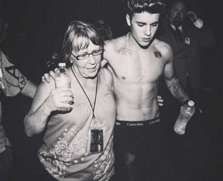 Justin Bieber with his grandma