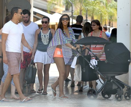 Rochelle and Marvin on holiday with their baby