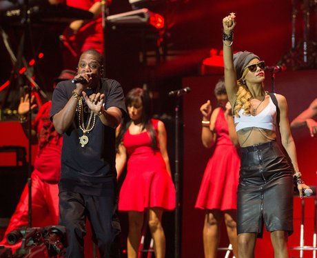 Rihanna and Jay-Z on stage