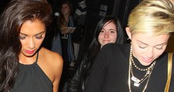 Nicole Scherzinger and Miley Cyrus on a night out