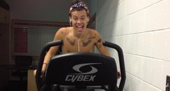 Harry Styles on the running machine