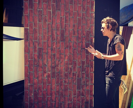 Harry Styles talking to a brick wall