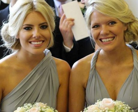 Mollie Kings and sister as bridesmaids