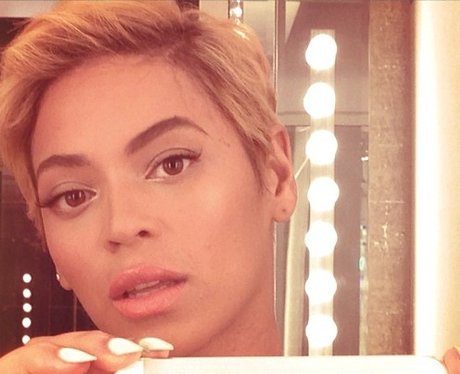 Beyonce with new short blonde hair