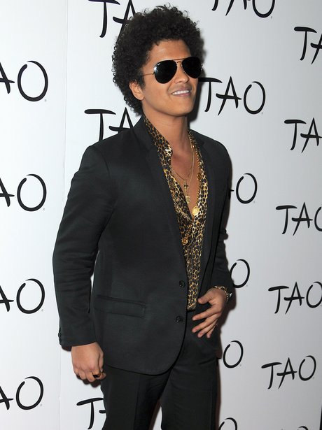 Bruno Mars in Los Angeles wearing black shirt