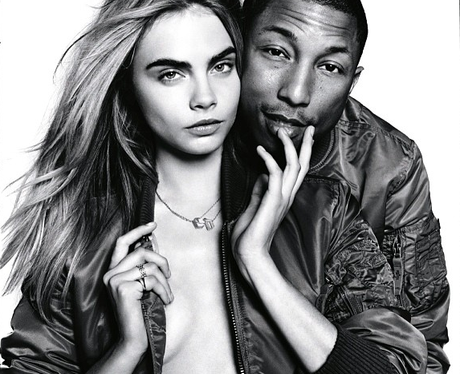 Cara Delevingne and Pharell Williams in Vogue magazine