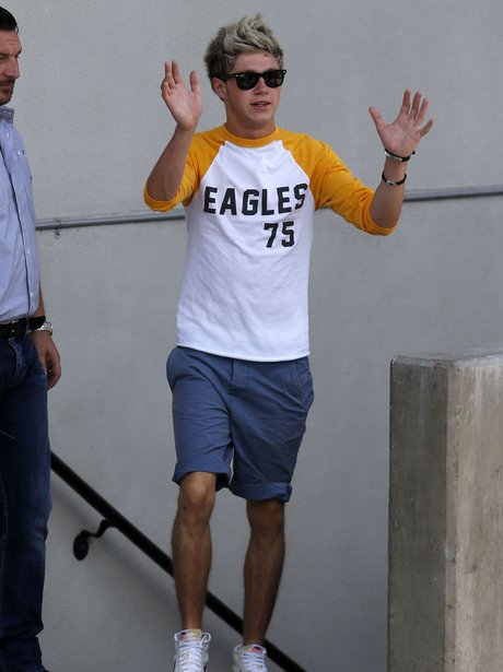 Niall Horan of One Direction wearing Eagles t shirt