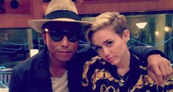 Pharrell Williams and Miley Cyrus on instagram
