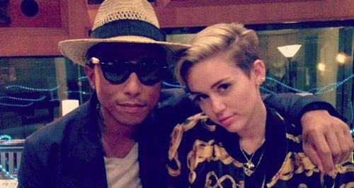 Pharrell Williams and Miley Cyrus on instagram