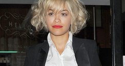 Rita Ora getting his hair done