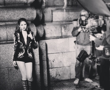 Selena Gomez behind the scenes on video