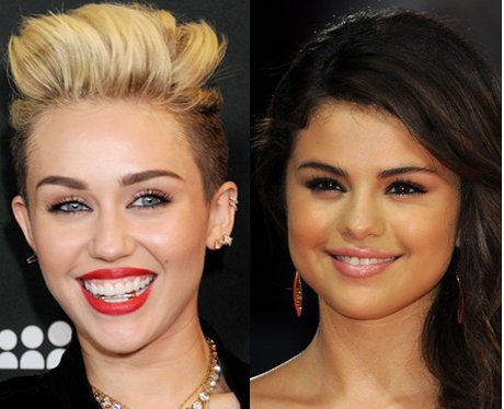 Miley Cyrus and Selena Gomez