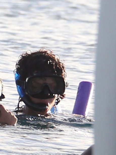 Rihanna snorkeling out in Barbados