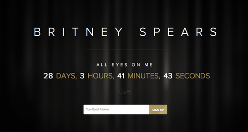 Britney spears countdown on her website