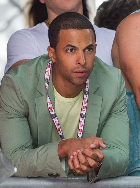 Marvin Humes watching The Saturdays at V Festival 2013