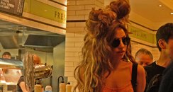 Lady Gaga buying fish and chips in London