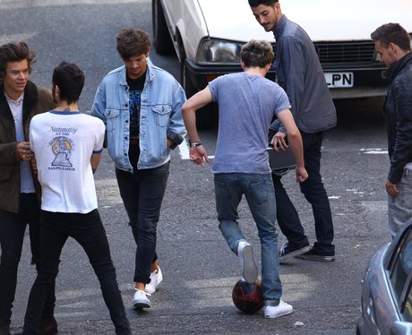 One Direction on the set of their new video