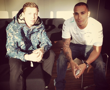 Professor Green and Lewis Hamilton