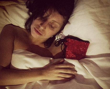 Lady Gaga shares a snap from her bed