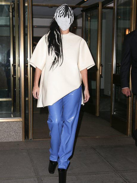 Lady Gaga wearing a mask