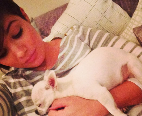 Frankie Sandford and dog