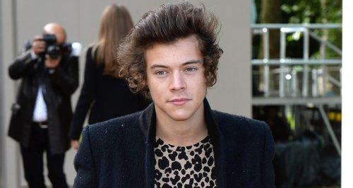 Harry Styles arriving at the Burberry fashion show