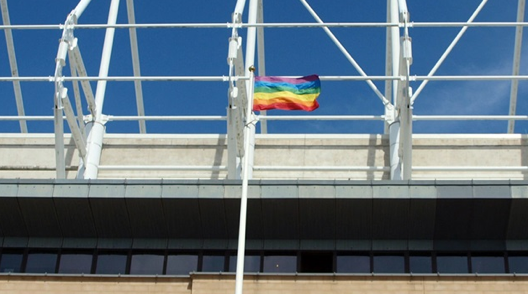 Rainbow flag at Sunderland Stadium Of Light