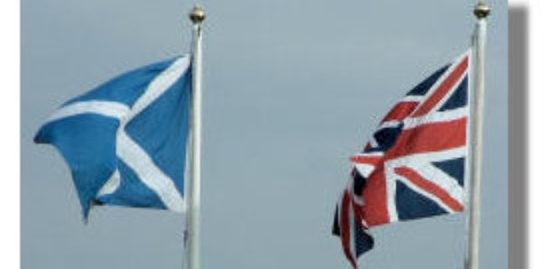 Two flags on a pole