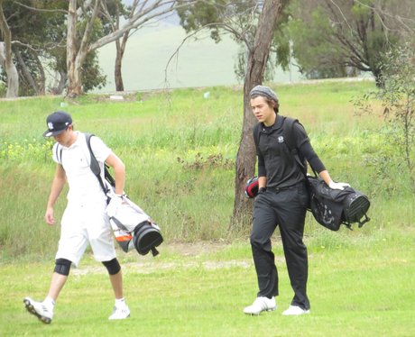 Niall Horan and Harry Styles play a round of golf
