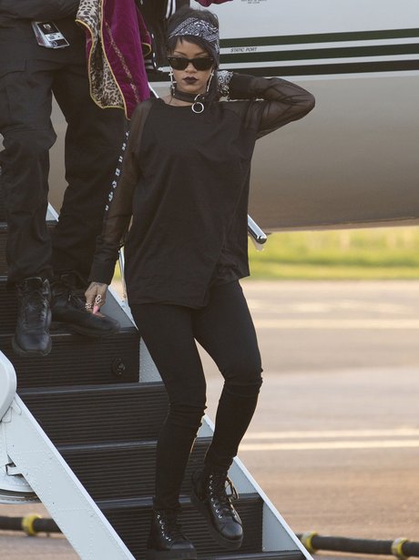 Rihanna wearing a neck collar