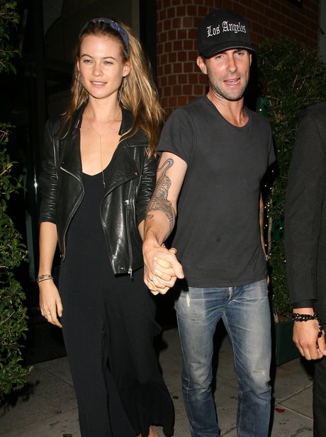 Adam Levine and Behati Prinsloo at dinner