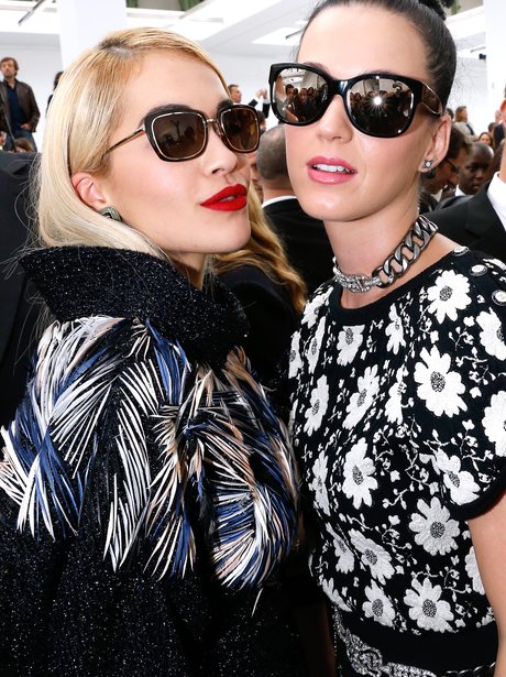 Katy Perry and Rita Ora at Paris Fashion Week