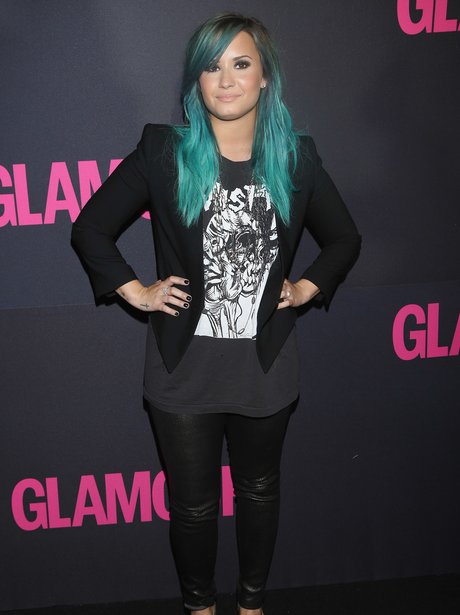 Demi Lovato with blue hair