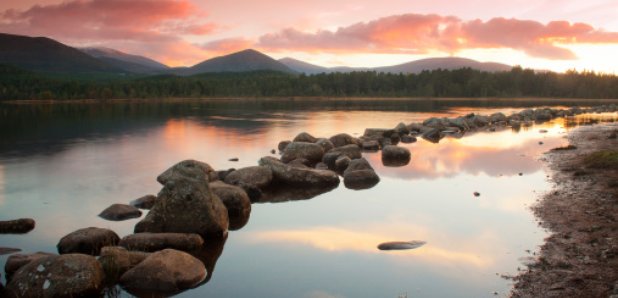 Highlands scotland Loch Morlich sunset