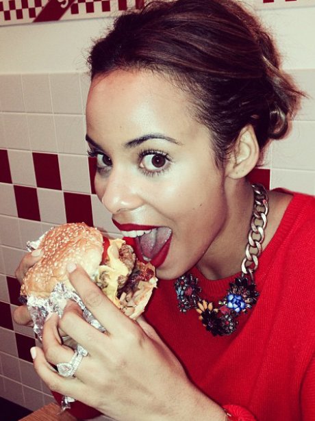 Rochelle Humes eating
