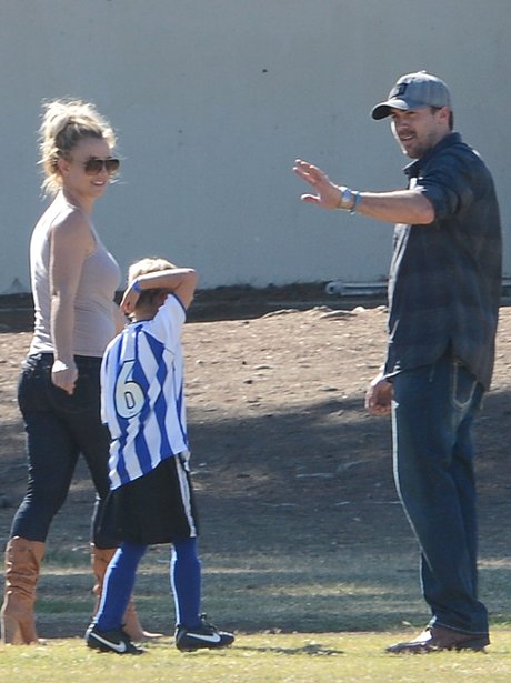 Britney Spears with her boyfriend and son
