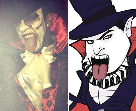 Oritse from JLS dressed as a vampire