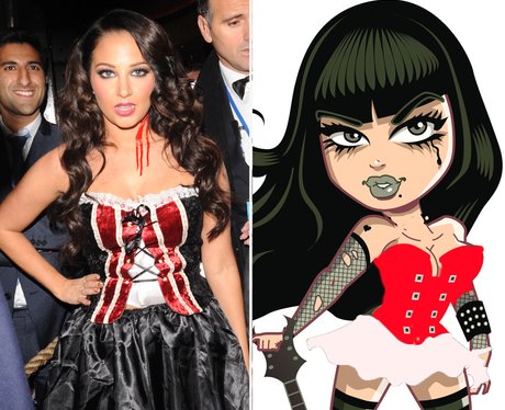 Tulisa dressed as a witch
