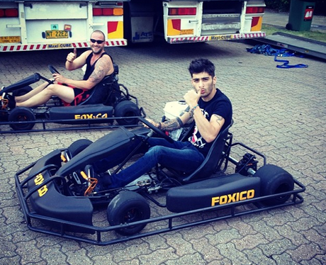 Zayn Malik in a go kart