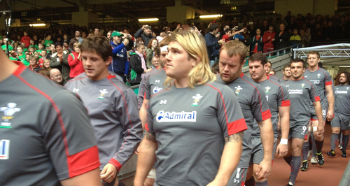 Wales Rugby Team enter the Millennium Stadium