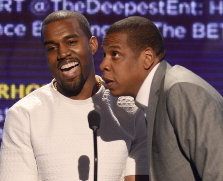 Jay Z and Kanye West accept an award together
