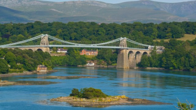 Bridge which joins Anglesey to the mainland of Wal