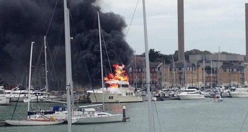 East Cowes Marina yacht fire