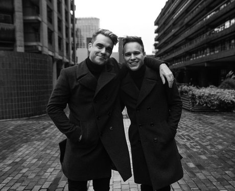 Robbie Williams and Olly Murs in 2014