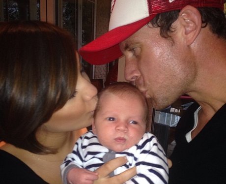 Frankie Sandford and Wayne Bridge with their baby